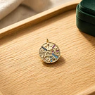 Colgante baño de oro y circonia, 18 k, 18 mm, por unidad