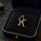 Colgante astronauta baño de oro y zirconia, 21 x 15 mm, por unidad