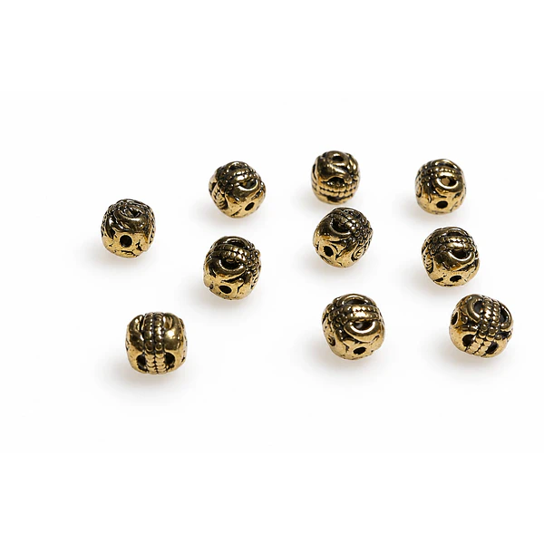 Separador dorado con diseño, 6 x6 mm, set de 10 unidades