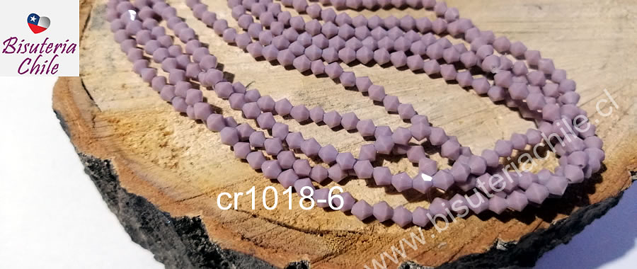 Cristal tupi 4 mm en color lila, tira de 75 cristales aprox.