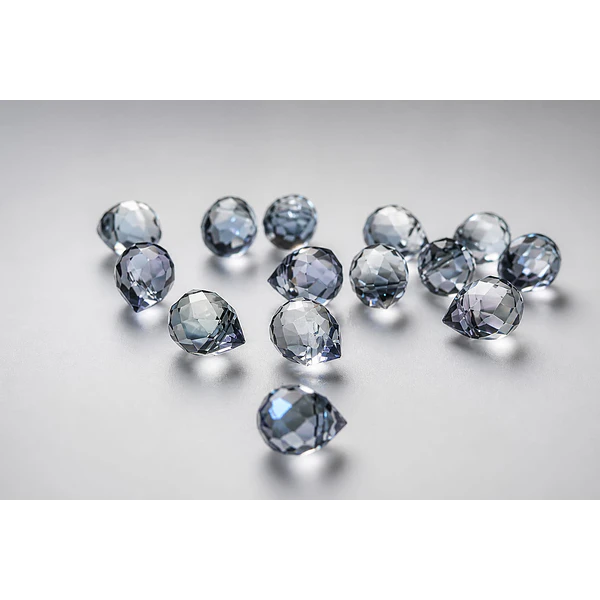 Cristal gota gris tornasol facetada primera calidad 9,5 x 8 mm, set de 5 unidades