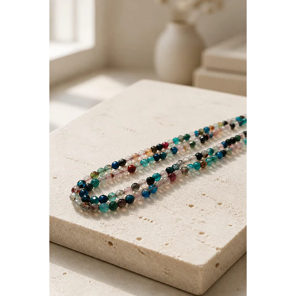 Agata facetada de 4 mm, tira de 95 piedras aprox