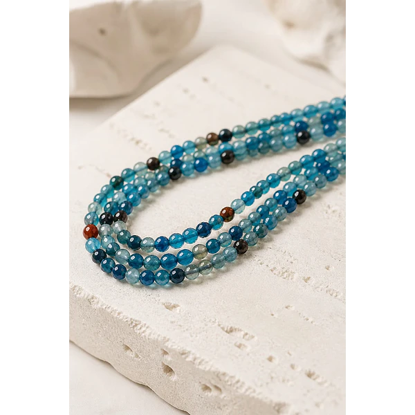 Agatas, Agata de 4 mm en tonos azules, tira de 92 piedras