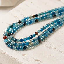 Agatas, Agata de 4 mm en tonos azules, tira de 92 piedras