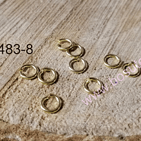 Argolla baño de oro, 6 mm, set de 1 grs.  (11 unidades aprox) 