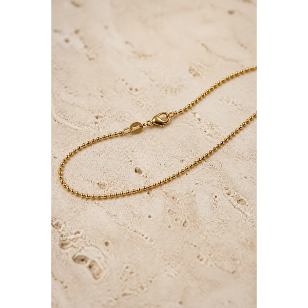 Collar acero dorado con diseño, 1,5 mm de ancho, 45 cm de largo, por unidad
