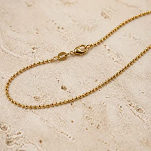 Collar acero dorado con diseño, 1,5 mm de ancho, 45 cm de largo, por unidad