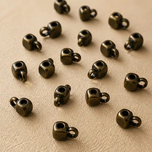Separador envejecido con argolla para dijes, 4 por 4 mm, set de 15 unidades