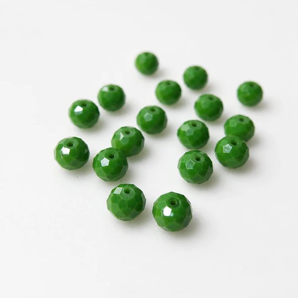 Cristal 10 x 8 mm, tonos verde, set de 20 unidades