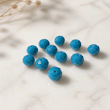 Cristal 10 x 8 mm, tonos celeste, set de 20 unidades