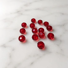 Cristal 10 x 8 mm, rojo, set de 20 unidades