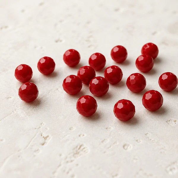 Cristal 10 x 8 mm, rojo , set de 20 unidades