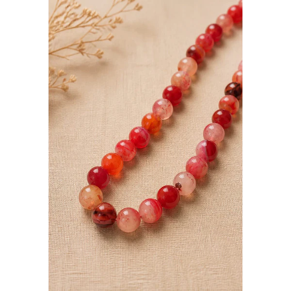 Agatas, Agata lisa de 6 mm, en tonos rosa profundo, tira de 63 piedras aprox