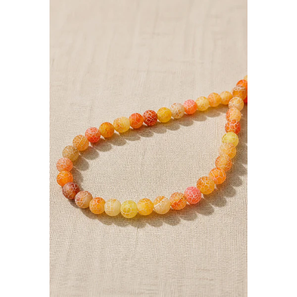 Agatas, Agata frosting de 6 mm, naranja, tira de 64 piedras aprox