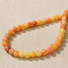 Agatas, Agata frosting de 6 mm, naranja, tira de 64 piedras aprox