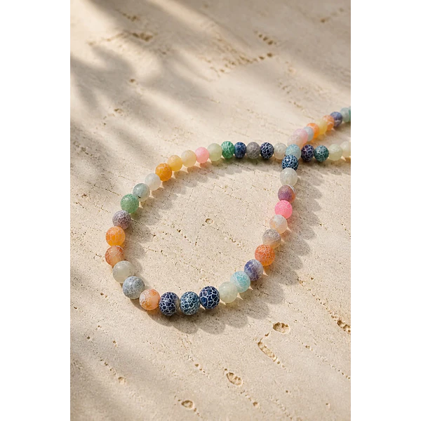 Agatas, Agata frosting de 6 mm, multicolor, tira de 64 piedras aprox