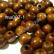 Cuenta de madera oscura  8 mm, bolsa de 25 grs. , 150 cuentas aprox