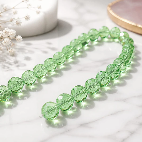 Cristal color verde, de 12 mm por 10 mm, tira de 20 piedras