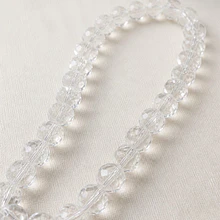 Cristal color blanco transparente, de 12 mm por 10 mm, tira de 20 piedras