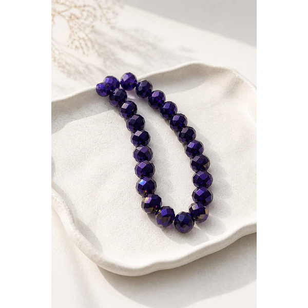 Cristal 10 x 8 mm, morado metalizado, set de 20 unidades