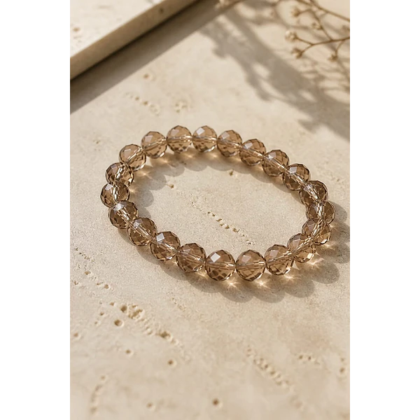 Cristal 10 x 8 mm, café claro, set de 20 unidades
