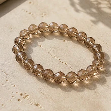 Cristal 10 x 8 mm, café claro, set de 20 unidades
