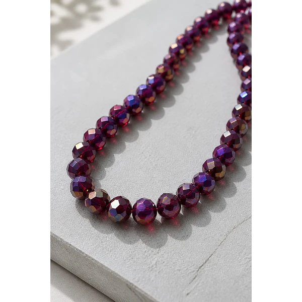 Cristal 10 x 8 mm, rojo tornasol con brillos metalizado, set de 20 unidades