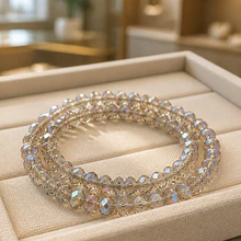 cristal champagne tornasol 6 mm, tira de 87 cristales aprox