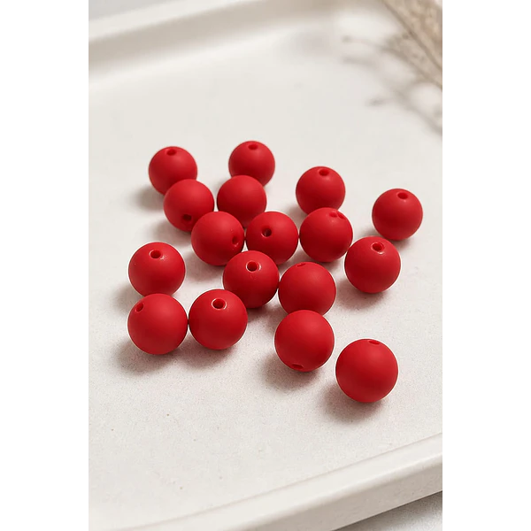 Acrílico chicle 14 mm, set de 30 unidades. color rojo mate