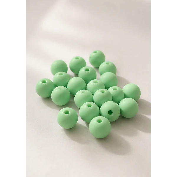 Acrílico chicle 14 mm, set de 30 unidades. color verde agua mate