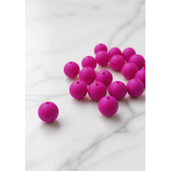 Acrílico chicle 14 mm, set de 30 unidades. color fucsia mate
