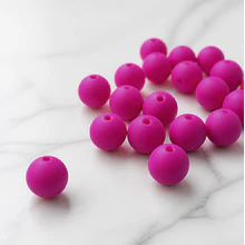 Acrílico chicle 14 mm, set de 30 unidades. color fucsia mate