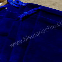 Bolsa de terciopelo azul, 120 x 85 mm, set de 5 unidades
