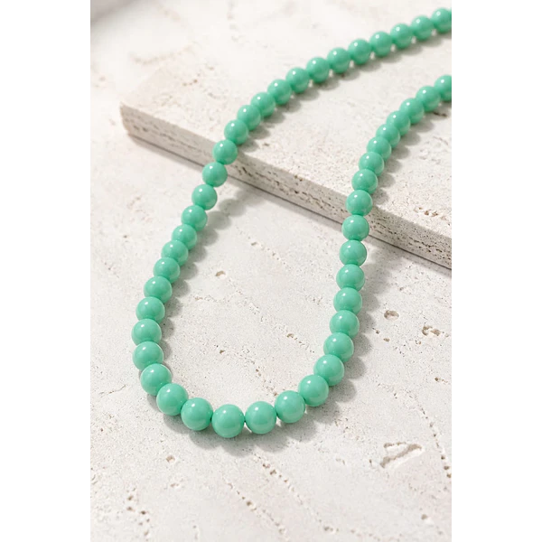 Perla de vidrio pintado 8 mm color jade tira de 54 unidades