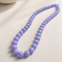 Perla de vidrio pintado 8 mm color babyblue tira de 54 unidades