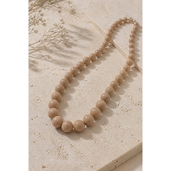 Perla de vidrio 8 mm color beige tira de 53 unidades- 