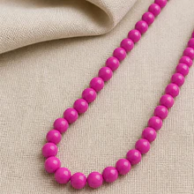 Perla de vidrio fucsia 6 mm tira de 72 piedras aprox