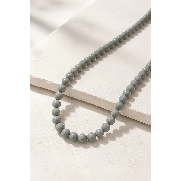 Perla de vidrio gris de 6 mm, tira de 72 perlas aprox