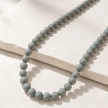Perla de vidrio gris de 6 mm, tira de 72 perlas aprox