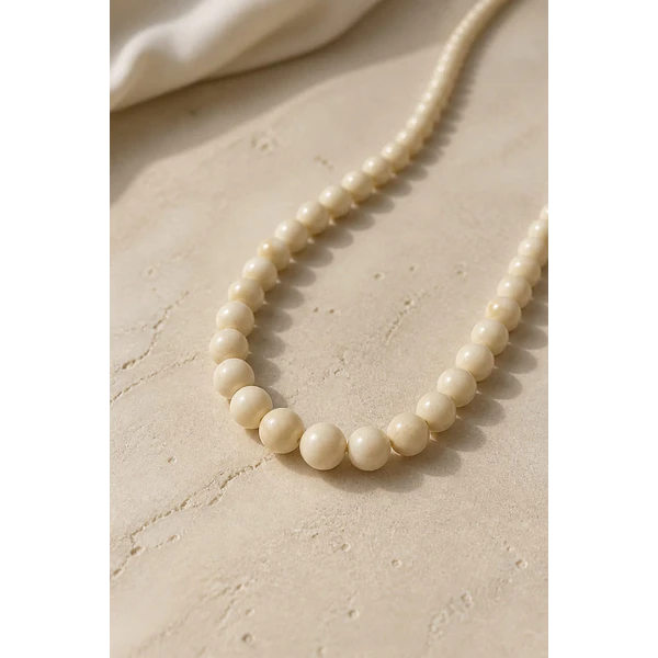 Perla de vidrio 6 mm crema, tira de 72 piedras aprox