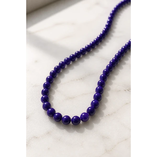 Perla de vidrio 6 mm azul, tira de 72 piedras aprox