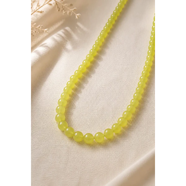 Perla de vidrio 6 mm amarillo, tira de 72 piedras aprox