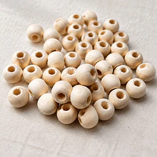 Cuenta de madera crudo 10 mm, bolsa de 25 grs. , 80 cuentas aprox