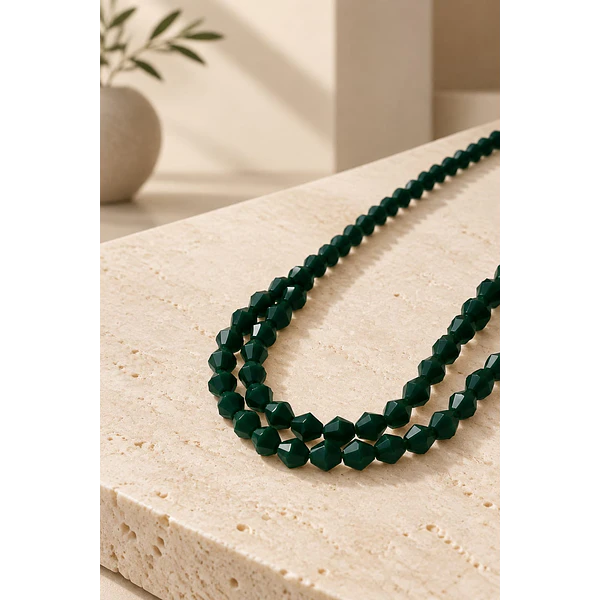 Cristal tupi 4 mm, color VERDE, tira de 105 cristales