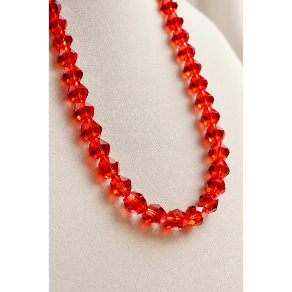 Cristal tupi 4 mm, color NARANJO FUERTE, tira de 100 cristales aprox