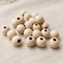 Cuenta de madera color madera CRUDO 14 mm, bolsa de 25 grs. , 30 cuentas aprox.