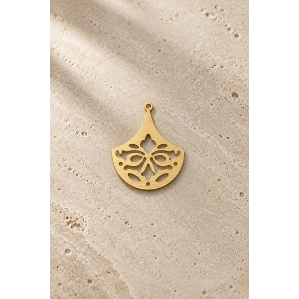 Colgante baño de oro 18 k, 37 x 30 mm, por unidad