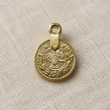 Colgante baño de oro, 25 x 18 mm, por unidad