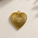 Colgante baño de oro en forma de corazón, 23 x 22 mm, por unidad