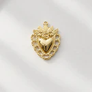 Colgante corazón detente baño de oro 18 k, color oro claro, 28 x 22 mm, por unidad